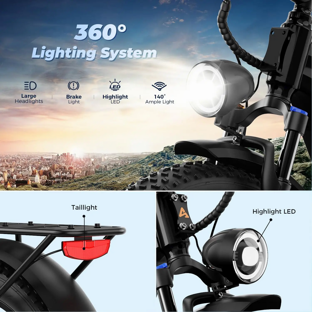 The Apex - 1800W 48V17.5Ah 26x4 Fat Tire Electric Mountain Bike 36MPH