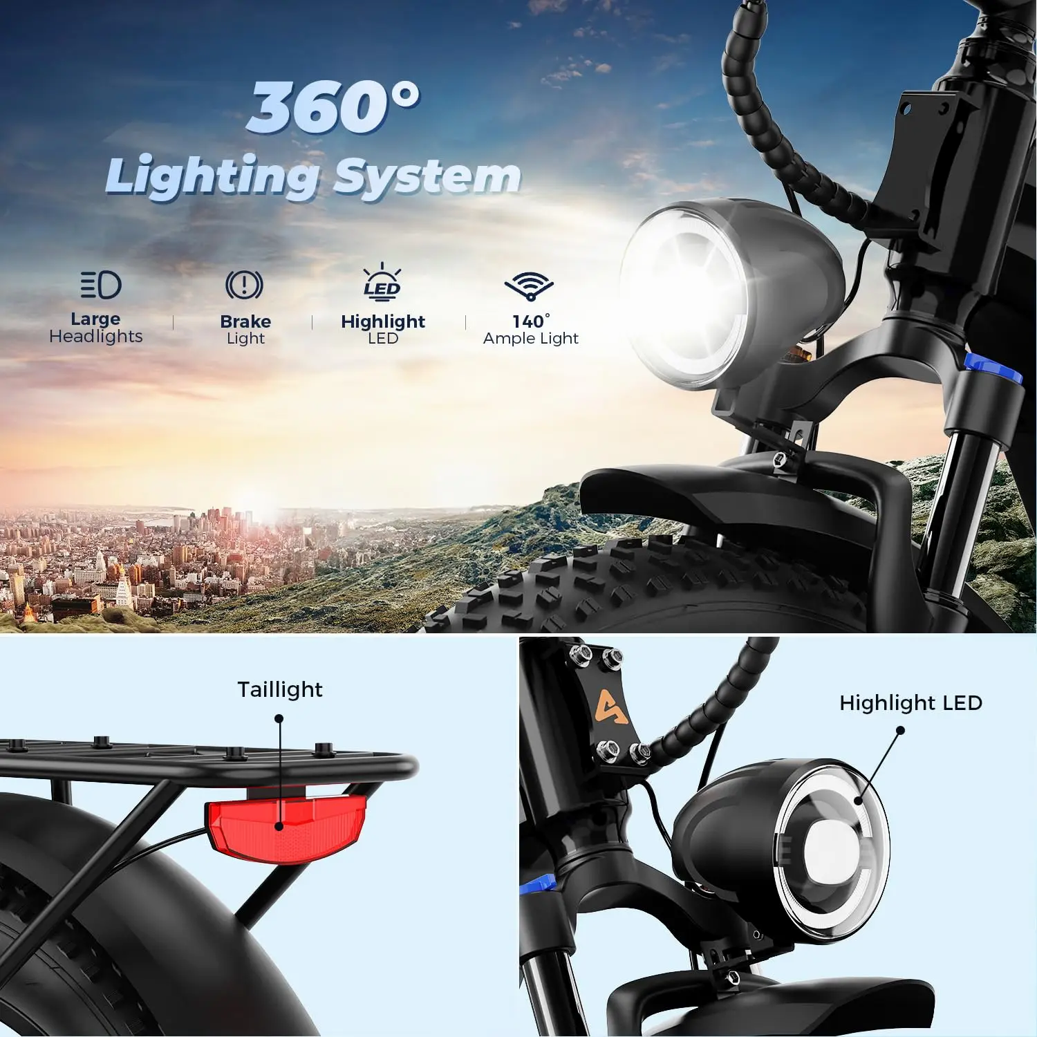 The Apex - 1800W 48V17.5Ah 26x4 Fat Tire Electric Mountain Bike 36MPH