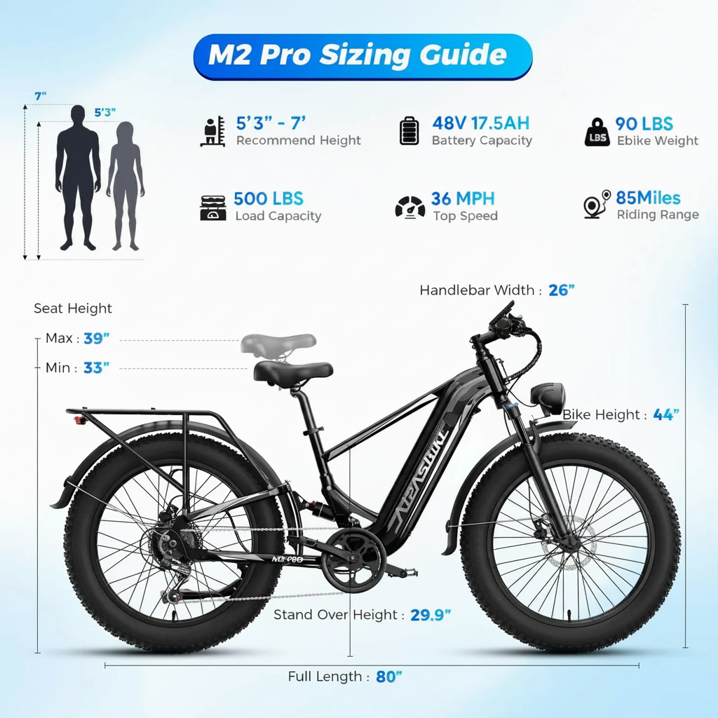The Apex - 1800W 48V17.5Ah 26x4 Fat Tire Electric Mountain Bike 36MPH