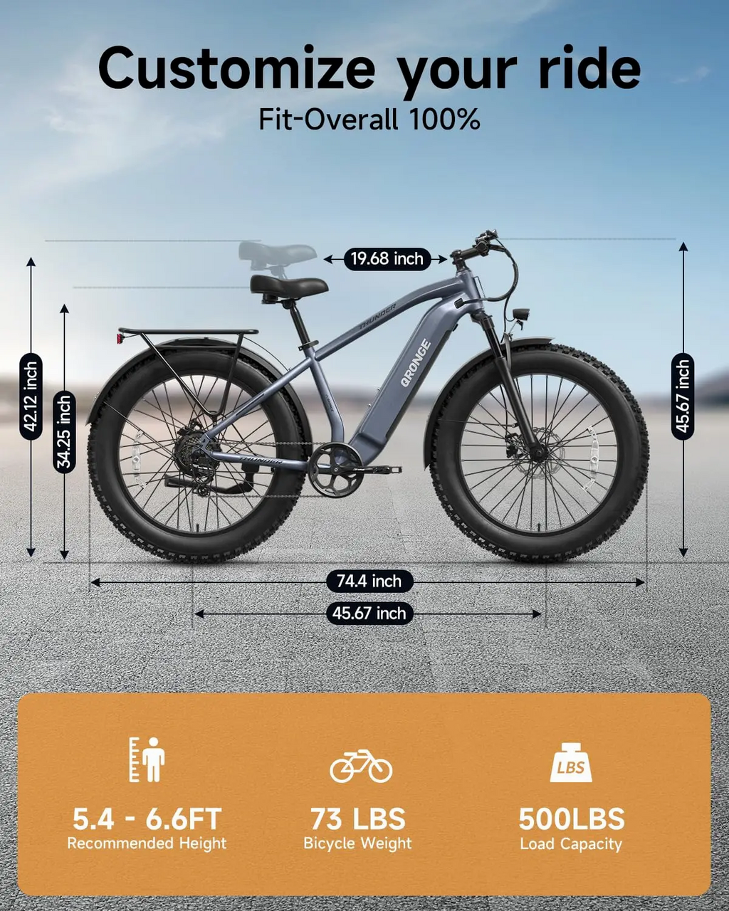 The Titan - 1800W Electric Mountain Bike 48V15Ah 26x4" Fat Tire 28MPH
